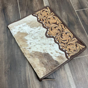 ใหม่หนังวัวแท้แท้ที่ใส่เอกสารรับรองและพอร์ตโฟลิโออเนกประสงค์พร้อมซิปปิดและห่วง - Product Image 4