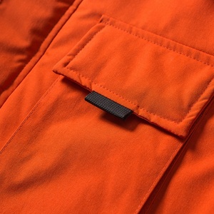 Men's Orange Hooded <b>Puffer</b> <b>Jacket</b> Windproof Casual Winter Coat Polyester Filling Regular Fit Zipper Closure - Product Image 2