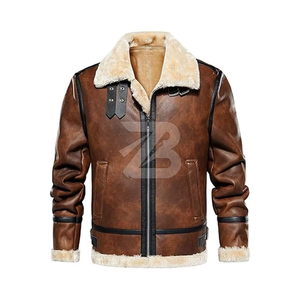 Oversized Genuine Sheepskin <b>Leather</b> Coat for Men <b>Jackets</b> Silk Zipper Striped for Spring <b>Winter</b> Men's <b>Jackets</b> - Product Image 3