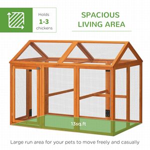 Recinto per Polli in Legno Arancione 4.6FT X 2.8FT Design Combinabile con Posatoi Gabbie per Animali - Product Image 4