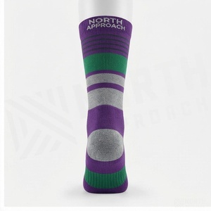 North Approach Crew <b>Socks</b> Striped Green Breathable <b>Running</b> <b>Socks</b> for Adults Summer Season - Product Image 2