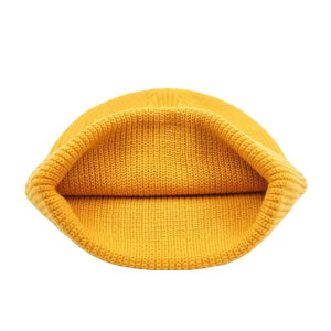 Custom Branding Winter Hand-Knitted Acrylic <b>Beanie</b> with Embroidery Cuffed Design for <b>Men</b>-Warm Solid Pattern Wholesale Available - Product Image 1