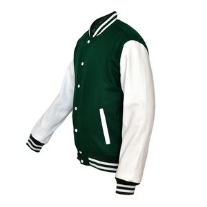 Chaquetas de Béisbol Personalizadas con Logotipo Bordado en Lana Chenille para Hombre, Chaquetas Universitarias Vintage con Mangas de Cuero, Chaquetas de Invierno - Product Image 3