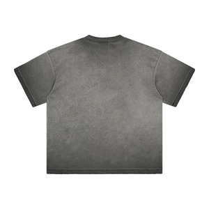 T-shirt noir à manches courtes et col rond pour homme, coupe oversize, en jersey de coton uni, tricoté, design écoresponsable - Product Image 3
