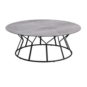 Table basse moderne en métal avec plateau en verre, élément de mobilier élégant pour bureaux, salons et zones de réception d'hôtels - Product Image 2