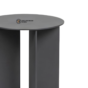 Modern Black Iron Metal <b>Stool</b> with Panel Base Round Top Contemporary Industrial Side <b>Stool</b> Minimalist Accent Seating for Home - Product Image 2