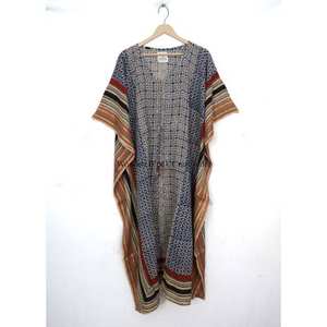 Caftán indio floral vintage de algodón, túnica de playa, regalo de San Valentín para mujer, cubrebikini, vestido suave, maxi vestido, ropa de dormir de verano - Product Image 3