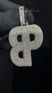 Lab Grown <b>Letters</b> Pendant Hiphop Style Unisex Round Brilliant Cut Lab Grown Diamonds D Color Jewelry - Product Image 2