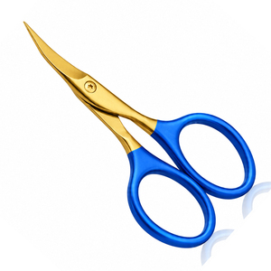 Tijeras para Cutículas con Logotipo Personalizado, Tijeras para Uñas Reutilizables de Acero Inoxidable de Primera Calidad con Mango Azul y Estuche de Cuero, Proveedor OEM - Product Image 5
