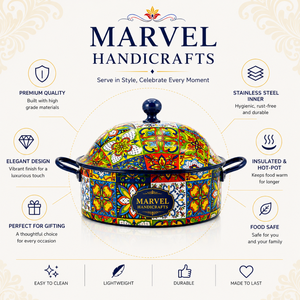 หม้อตุ๋นสเตนเลสสตีลพรีเมียม Marvel Handicrafts พร้อมฝาปิด สำหรับอุ่นอาหารในช่วงเทศกาลอีดและรอมฎอน ใช้สำหรับเสิร์ฟและตกแต่ง - Product Image 5