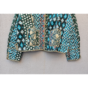 Handmade Reversible Quilted Cotton <b>Jacket</b> <b>Patchwork</b> Kantha Printed Women Short Autumn Winter Outerwear gift for her - Product Image 5