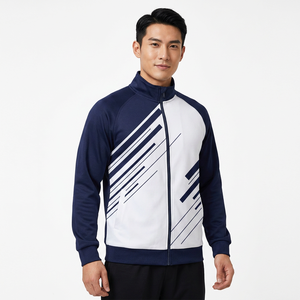 Unisex Geometric Print Long Racer Jacket <b>Zipper</b> Closure Stand Collar Sporty Style Winter Outerwear <b>Fleece</b> Material Front - Product Image 4