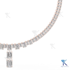 สร้อยคอเพชรเลี้ยงในห้องปฏิบัติการทรงหยดน้ำ ดีไซน์ดอกไม้ ทองคำแท้ 14K 18K สำหรับผู้หญิง เหมาะสำหรับงานปาร์ตี้ งานแต่งงาน และวันครบรอบ - Product Image 5