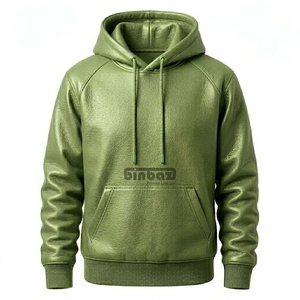 Sweat-shirt à capuche en peluche blanche pour homme, pull à capuche avec poche avant, streetwear décontracté - Product Image 3