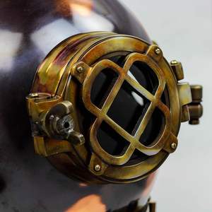 Casco de Buceo Vintage de Latón, Marca V de la Marina Estadounidense, para Buceo Profundo, Estilo Boston - Product Image 5