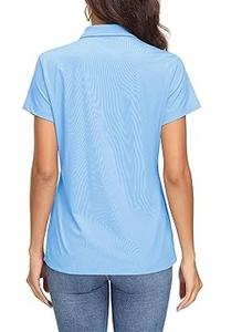 Camiseta Polo Azul Claro para Mujer, Venta al por Mayor, Camisetas Polo de Alta Calidad con Diseños y Colores Personalizados, Camiseta Deportiva Elegante - Product Image 2