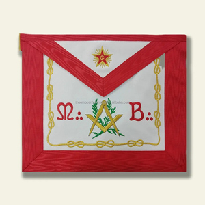 Achetez un tablier de chapitre Royal Arch UK, un équipement maçonnique de luxe, brodé de fils métalliques, personnalisé pour la loge, de haute qualité - Product Image 4