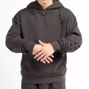 Sudadera con Capucha Vintage Estampada y Desgastada de Gran Gramaje para Hombre, Estilo Urbano Personalizado para Uso Casual - Product Image 1