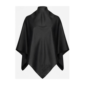 NORTH APPROACH Black Square Silk Scarf Unisex Elegant All Seasons Solid Color Daily Wear Accessory - Product Image 1