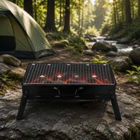 Barbecue portable pliable, grils de barbecue pour patio, barbecue au charbon de bois, cuisinière