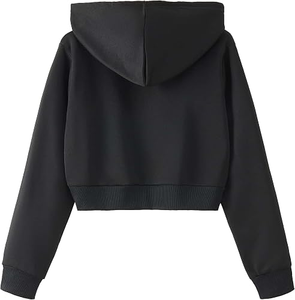 Custom Men's Cropped <b>Zip</b> Front Lined Cartoon Print Hoodie Manufacturer OEM ODM 350g Heavyweight Cotton Fleece Crop Hoodie Custom - Product Image 2