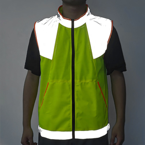 Vente en gros de gilets de sécurité réfléchissants en tissu tricoté haute visibilité les plus connus, avec plusieurs poches, classe 3 ANSI, LED clignotante, imperméables - Product Image 6
