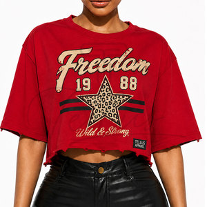 Best Design Women's <b>Crop</b> <b>Top</b> T-Shirt Slim Plain Casual Fitness Wear Printed Fabric Wholesale Supply Women <b>Crop</b> T-Shirts - Product Image 4