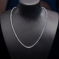 Collier tennis en argent plaqué 92,5 sterling de qualité supérieure, fait main, avec diamants naturels, élégance intemporelle pour homme, certifié IGI