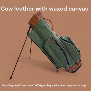 Handmade Full Grain Hide <b>Golf</b> Club Carrier Zipper Closure Mens Seniors Luxury Sports Travel Holdall - Product Image 6