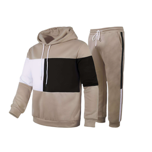 Ensemble de survêtement sportif pour homme, automne, design patchwork, sweat à capuche, pantalon unisexe, ensemble sportif deux pièces - Product Image 6