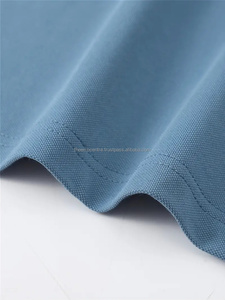 Chemise de golf décontractée pour hommes extensible coupe régulière à manches courtes haut d'été anti-rides tissu gaufré motif solide col contrasté - Product Image 2