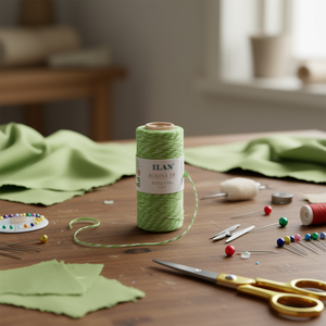 Bobina di Filo di Cotone Ilan Verde Mela 80g Diametro 1,5mm per Cucito e Artigianato - Product Image 2