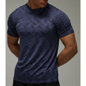 T-shirt de sport pour homme avec logo personnalisé, polyester, séchage rapide, course à pied, fitness, entraînement - Product Image 1