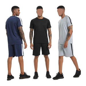 Conjunto Deportivo de Camiseta y Pantalones Cortos para Hombre, Paquete de 3, Ropa Deportiva, Conjuntos Cortos para Gimnasio, Atletismo, Baloncesto, Entrenamiento, Running, Fitness - Product Image 2