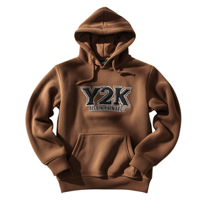 เสื้อฮู้ดดี้พิมพ์ลายโฟมสไตล์วินเทจ Y2K ไม่มีแบรนด์ ผ้าฝ้ายฟลีซคุณภาพสูง พิมพ์ลายกราฟิกแบบพัฟฟ์ - Product Image 3