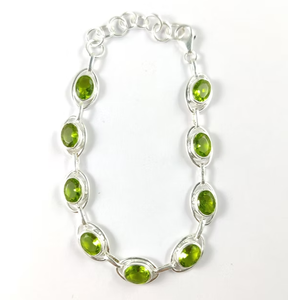 Pulsera de Plata de Ley 925 con Cristales de Peridoto Multicolor, Colección de Joyería Elegante y Lujosa para Mujer, Uso Diario - Product Image 2