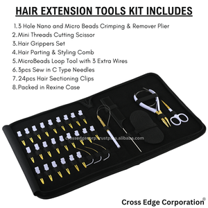 Nuevo kit de herramientas de extensión de cabello al por mayor dentro de Peine de separación y peinado también herramienta de bucle MicroBead agujas y alicates tipo C - Product Image 2