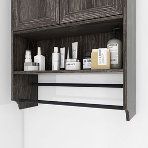 Armadietto da Bagno a Parete con Ripiani Regolabili e Ante, Mobile per Toilette e Medicinali, Arredamento Bagno - Product Image 6