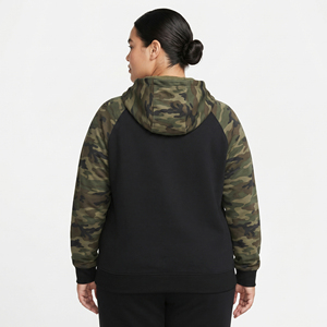 Sudadera con capucha y cremallera para mujer, talla grande, manga larga, estampado de camuflaje, chaqueta de forro polar, ropa informal de invierno para mujer, sudadera con capucha y cremallera - Product Image 2