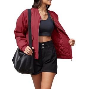Chaqueta Bomber Estilo Sólido Manga Larga con Bolsillos Delanteros Chaqueta Transpirable para Mujer Chaqueta Impermeable para Exteriores Ropa de Caza - Product Image 4