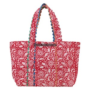 Sac fourre-tout en coton artisanal avec imprimé en relief Ric Rac - Sac de transport durable pour le shopping - Product Image 1