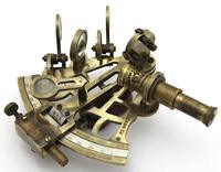 Sextant coulissant en laiton plaqué or, instrument de navigation marine, boussole vintage, outil pour bateau, yacht, décoration de quai de marina