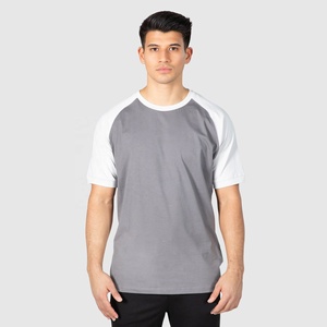 Camiseta Personalizada con Cuello Redondo, Manga Raglán, Logotipo Frontal, 100% Algodón, Ligera, Transpirable, Estilo Urbano para Hombres Fitness - Product Image 1