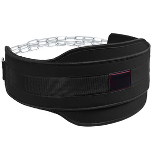 Ceinture de musculation confortable, respirante et réglable avec chaîne en acier robuste pour entraînement de force unisexe, tractions et exercices de gym - Product Image 5