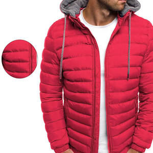 Vestes coupe-vent matelassées pour hommes, automne et hiver, avec poche zippée, rembourrage en coton, chaudes, douces, à capuche, style streetwear - Product Image 2