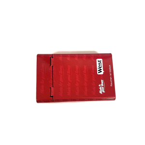 Boîte en métal étamé avec finition brillante, conteneur de rangement, design personnalisé, couleur rouge, pour cadeaux et artisanat - Product Image 4