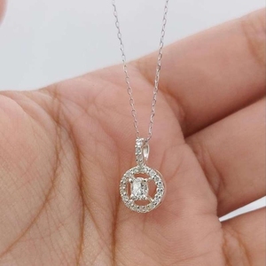 Collar de Diamantes de Alta Gama, Oro Blanco de 14K, Diamante Cultivado en Laboratorio de 1.30Ct, Vintage, E VVS, Certificado IGI, 16 Pulgadas, Joyería Fina al por Mayor - Product Image 5
