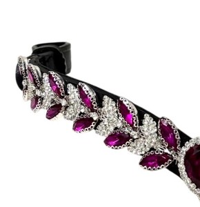 Fronture de cheval en cuir premium avec strass décoratifs, modèle anglais FAB International BB-02, taille personnalisée, livrée en boîte - Product Image 3