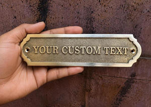 Brass Plaque Vintage Nautical Door Sign Decorative Metal Wall Plaque Personalized Ship Deck Sign Custom Room <b>Name</b> <b>Plate</b> - Product Image 1