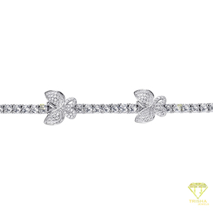 Collier élégant en argent sterling 925 avec diamants de laboratoire sertis à griffes, style tennis, bijoux fins - Product Image 5